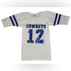 Vintage Kids Boys Dallas Cowboys #12 NFL Football Rawlings Sports Jersey Small